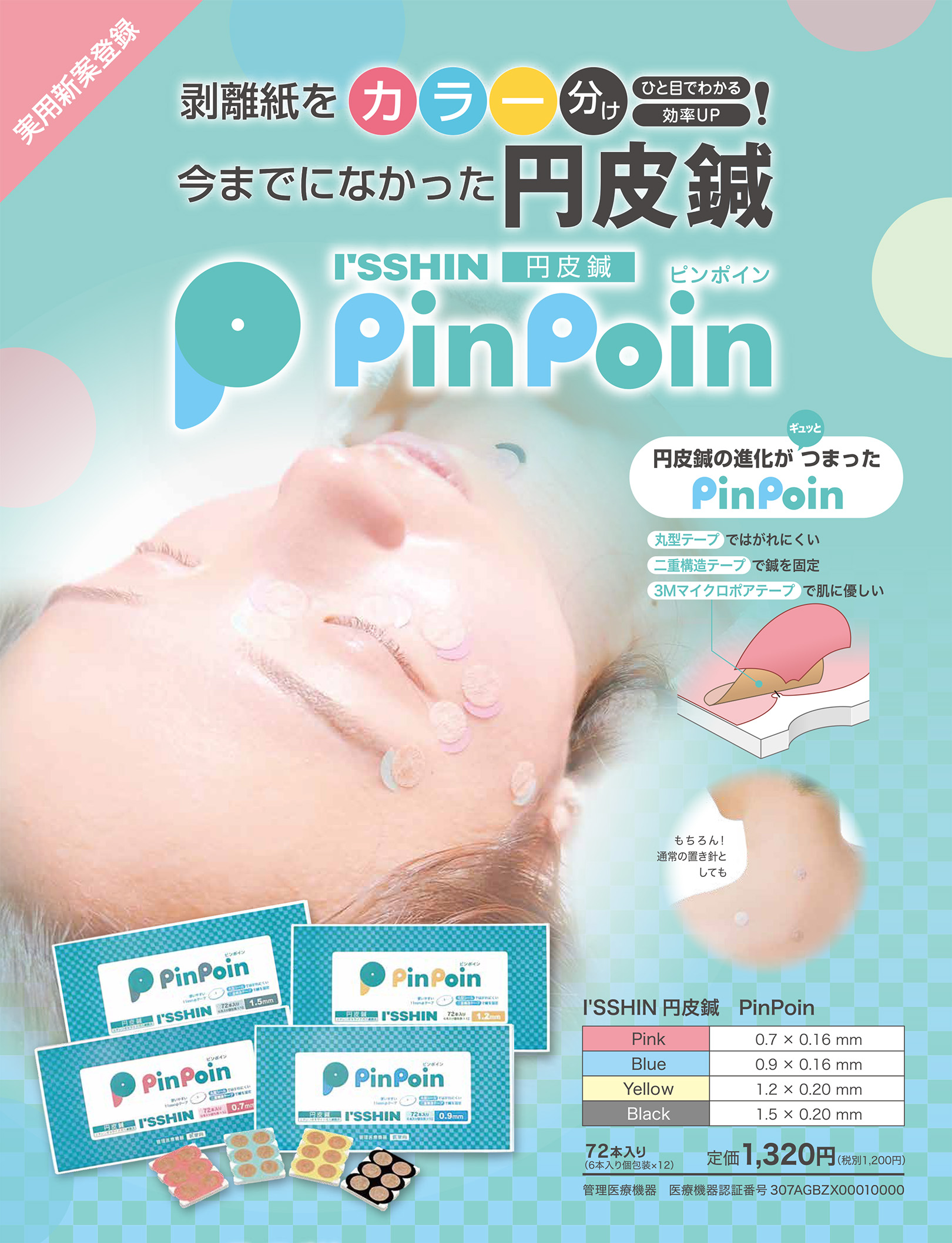 PinPoin 鍼の長さ 円皮鍼