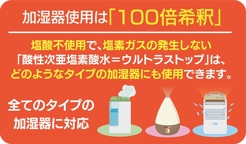 消毒液 加湿器 空間除菌 ウルトラストップ 100倍希釈